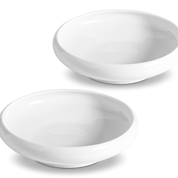 NEW 🦋 2 Shallow Ceramic food Dishes | Set of 2 - Picture 2 of 5